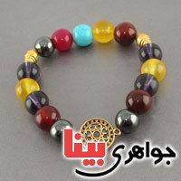 دستبند چند جواهر مهره ای سنگ درمانی زنانه _کد:18709