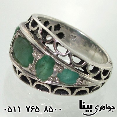 انگشتر زمرد مردانه 4 نگین