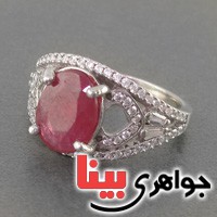 انگشتر یاقوت سرخ خوشرنگ رودیوم زنانه _کد:18720