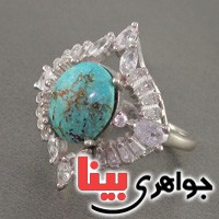 انگشتر فیروزه نیشابوری خوشرنگ زنانه مدل کلارا _کد:18723