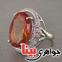 انگشتر الکساندریت رودیوم زنانه درشت و مجلسی _کد:18730