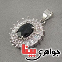 گردنبند یاقوت کبود دور باگت و برلیان زنانه زیبا _کد:18732