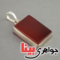 گردنبند عقیق قرمز دور ساده مستطیلی _کد:18741
