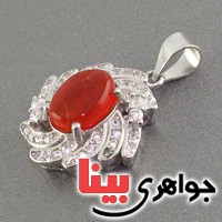 گردنبند عقیق یمنی شجری خوشرنگ دورجواهری زنانه _کد:18764