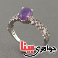 انگشتر آمتیست رودیوم زنانه مدل میکرو _کد:18773