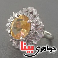 انگشتر سیترین رودیوم زنانه خوشرنگ و فاخر انگشتر سیترین رودیوم زنانه خوشرنگ و فاخر