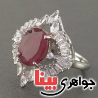 انگشتر یاقوت سرخ رودیوم زنانه تک مدل چشم _کد:18781
