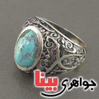 انگشتر فیروزه نیشابوری مردانه طرح سیاه قلم انگشتر فیروزه نیشابوری مردانه طرح سیاه قلم