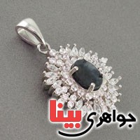 گردنبند یاقوت کبود زنانه مدل نور افشان _کد:18797