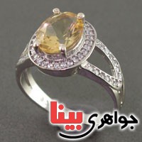 انگشتر سیترین رودیوم زنانه خوشرنگ  _کد:18799
