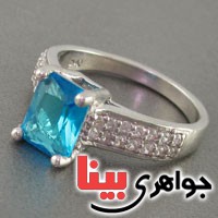 انگشتر توپاز رودیوم زنانه کلاسیک _کد:18802