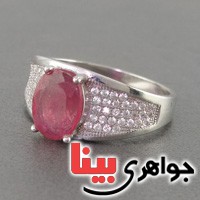 انگشتر یاقوت سرخ رودیوم زنانه بسیار خوشرنگ _کد:18812