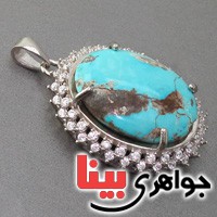 گردنبند فیروزه نیشابوری بسیار خوشرنگ درشت _کد:2807
