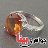 انگشتر الکساندریت رودیوم درشت کلاسیک زنانه _کد:18825