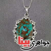 گردنبند فیروزه نیشابوری درشت خوش نقش زنانه