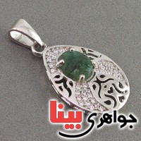 گردنبند زمرد خاص زنانه مدل جانگل پییر _کد:18859