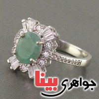 انگشتر زمرد رودیوم زنانه مدل اشرافی _کد:18860