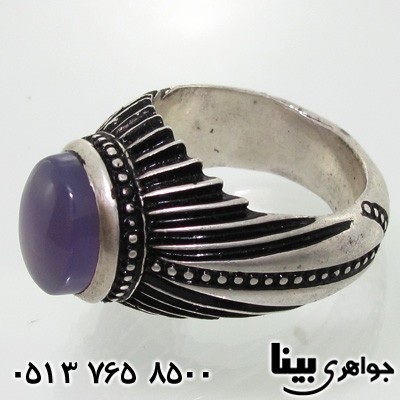 انگشتر عقیق یمنی کبود مردانه سایز درشت طرح خط و نقطه