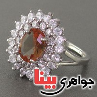 انگشتر الکساندریت رودیوم زنانه دور برلیان _کد:18863
