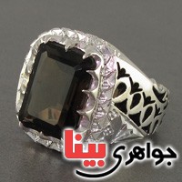 انگشتر کوارتز دودی ناب فاخر مردانه درشت _کد:2819