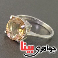 انگشتر سیترین ناب چهار چنگ عالی _کد:18901