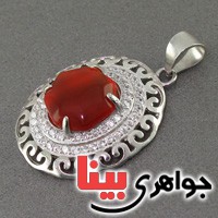 گردنبند عقیق یمنی خاص دور ملیله زنانه _کد:18903