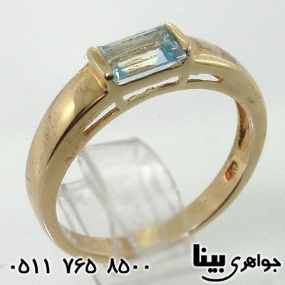 انگشتر آکوآمارین زنانه مستطیلی