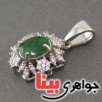 گردنبند زمرد دور نگین زنانه _کد:18905