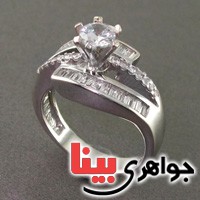 انگشتر الماس صنعتی رودیوم مدل سولیتر زنانه _کد:18913