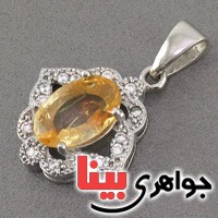 گردنبند سیترین خوشرنگ زنانه مدل خاتم _کد:18918
