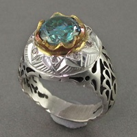 انگشتر توپاز درشت بسیار ناب فاخر مردانه