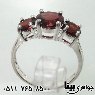 انگشتر یاقوت گارنت زنانه طرح تاج
