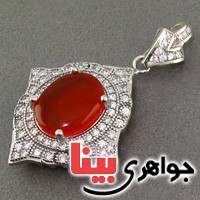 گردنبند عقیق یمنی مدل نشان والاحضرت زنانه _کد:18933