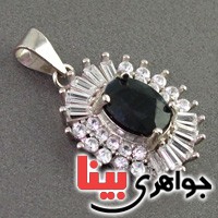 گردنبند یاقوت کبود دور باگت و برلیان زنانه _کد:18935