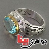 انگشتر توپاز درشت مردانه بسیار ناب _کد:2836