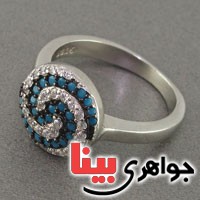انگشتر نقره رودیوم زنانه مدل پیچک