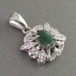 گردنبند زمرد زنانه مدل رز آبی