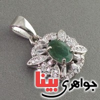 گردنبند زمرد زنانه مدل رز آبی _کد:18948