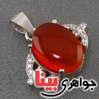گردنبند عقیق یمنی خوشرنگ زنانه مدل چشم زرین _کد:18956