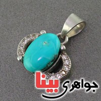 گردنبند فیروزه نیشابوری بسیار عالی مدل لوپی _کد:18977