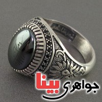 انگشتر حدید صینی هفت جلاله مردانه مدل گلستان _کد:19012
