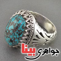 انگشتر فیروزه شجری نیشابوری درشت بسیار عالی مردانه _کد:2845
