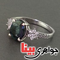 انگشتر یاقوت کبود مدل کلاسیک زنانه رودیوم انگشتر یاقوت کبود مدل کلاسیک زنانه رودیوم