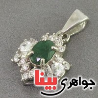 گردنبند زمرد زنانه خاص دور جواهری _کد:19048