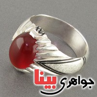 انگشتر عقیق خراسانی ناب مردانه _کد:19056