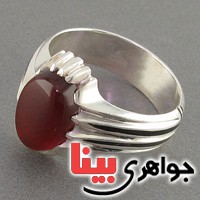 انگشتر عقیق خراسانی ناب مردانه _کد:19059