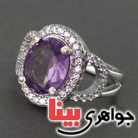 انگشتر آمتیست رودیوم زنانه مدل زیبا _کد:19061
