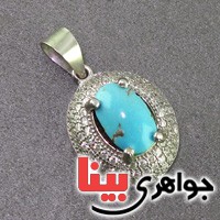گردنبند فیروزه نیشابوری خوشرنگ زنانه _کد:19077