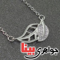 گردنبند زیرکن (زرقون) ماکرو زنانه طرح برگ _کد:19091