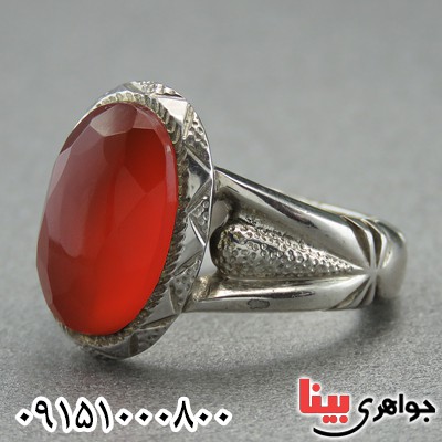انگشتر عقیق یمنی با تراش بسیار ناب همراه با شناسنامه معتبر _کد:2854